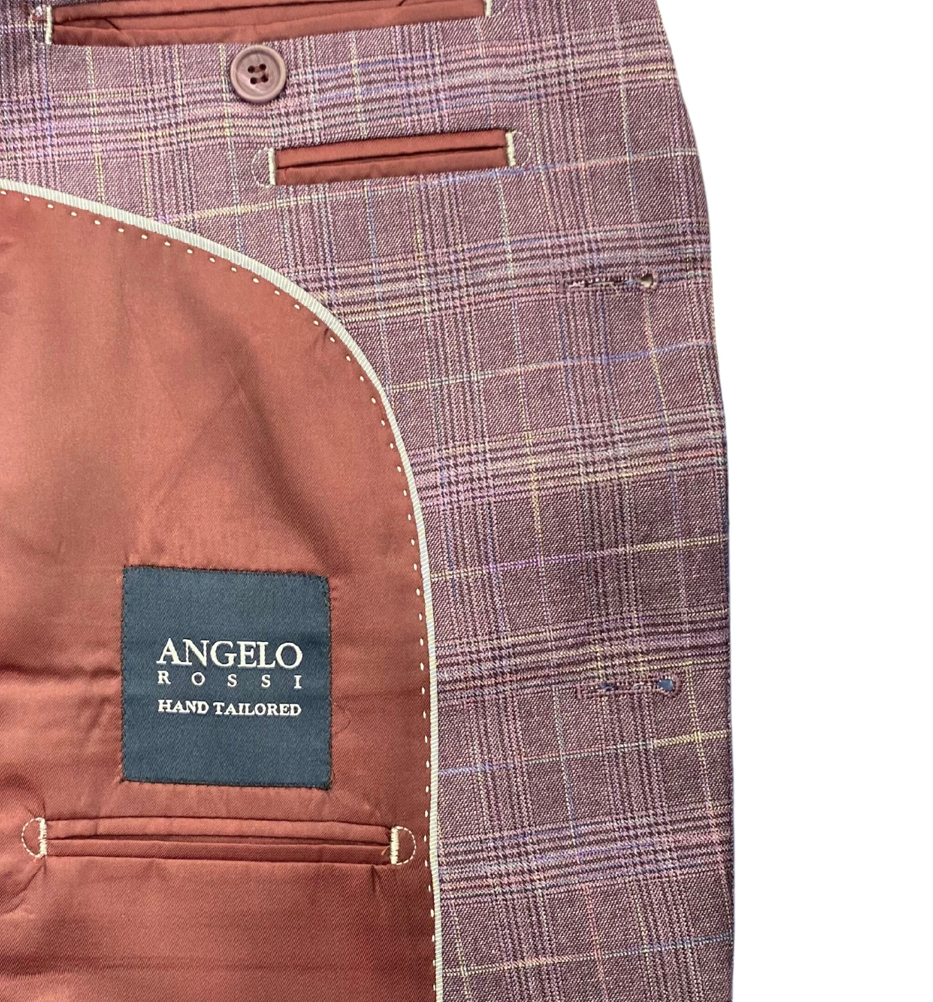 Angelo Rossi: Lavendel Check Pak. Stijlvol en Fris. Modern Fit. Klaar voor de Zomer!